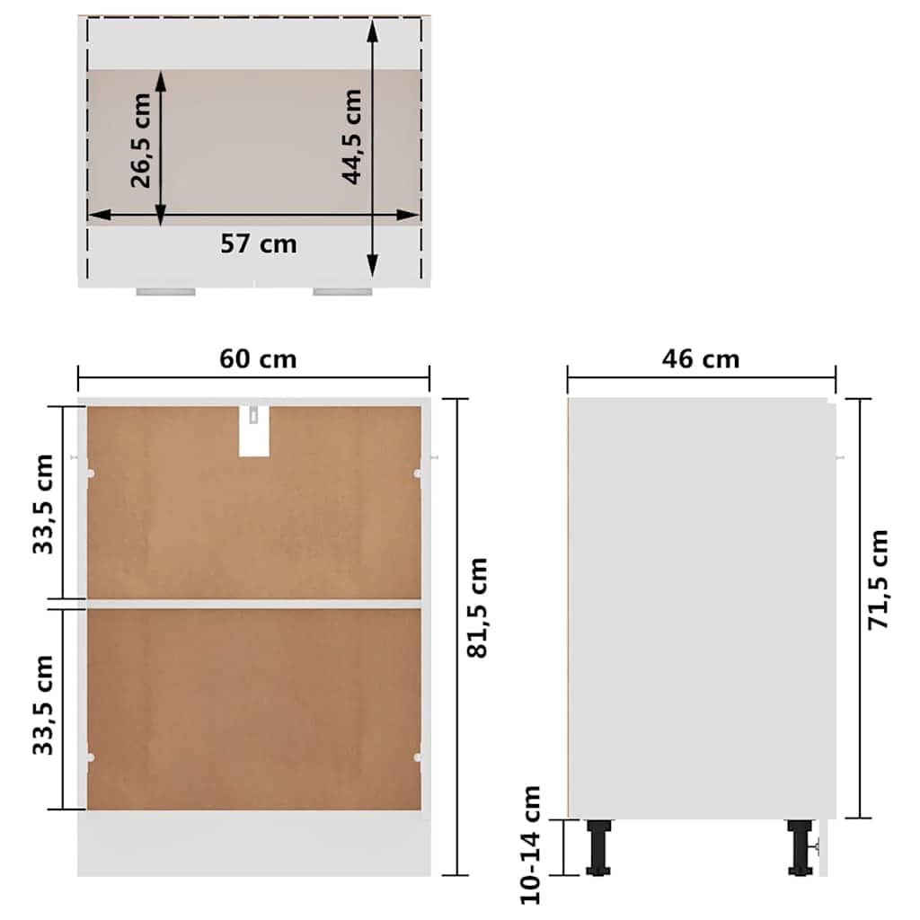 Ντουλάπι "Lyon" Λευκό 60x46x81,5 εκ. από Τεχνητό Ξύλο - Pakobazaar