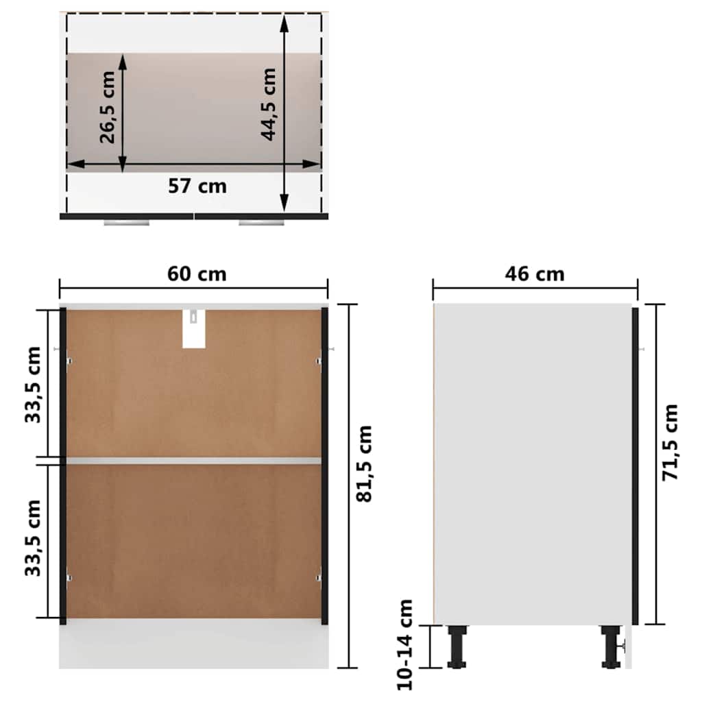 Ντουλάπι "Lyon" Μαύρο 60x46x81,5 εκ. από Τεχνητό Ξύλο