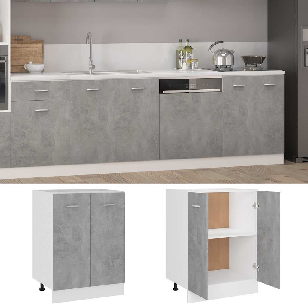 Ντουλάπι "Lyon" Γκρι από Σκυρόδεμα 60x46x81,5 εκ. από Τεχνητό Ξύλο - Pakobazaar