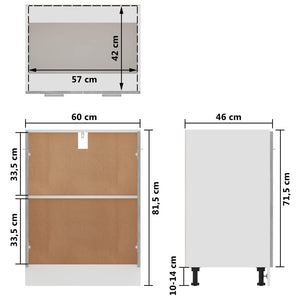 Ντουλάπι "Lyon" Γκρι από Σκυρόδεμα 60x46x81,5 εκ. από Τεχνητό Ξύλο - Pakobazaar