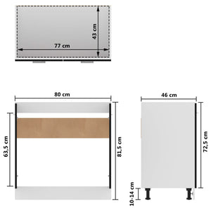 Ντουλάπι Νιπτήρα "Lyon" Μαύρο 80x46x81,5 εκ. από Τεχνητό Ξύλο