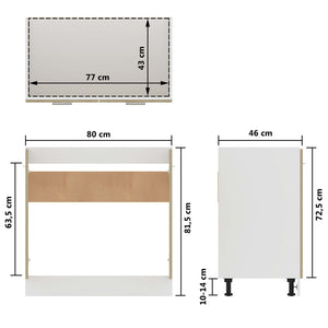 Ντουλάπι Νεροχύτη Sonoma Δρυς 80 x 46 x 81,5 εκ. Επεξ. Ξύλο