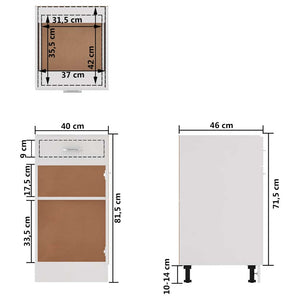 Ντουλάπι με Συρτάρια "Lyon" Λευκό 40x46x81,5 εκ. από Τεχνητό Ξύλο