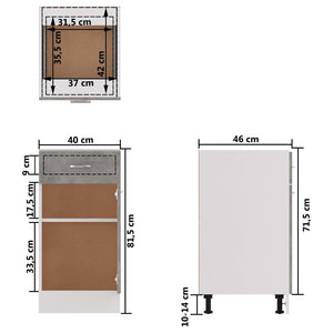 Ντουλάπι με Συρτάρι Γκρι Σκυροδέματος 40x46x81,5 εκ Επεξ. Ξύλο