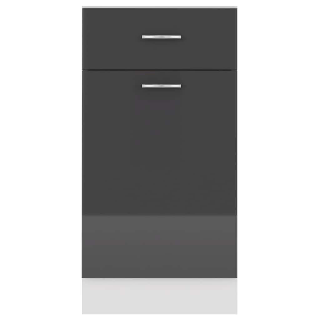 Ντουλάπι με Συρτάρι Lyon Γυαλιστερό Γκρι 40x46x81,5εκ.