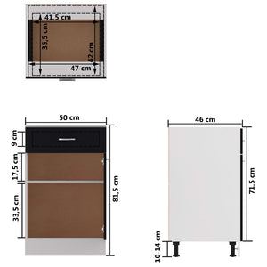 Ντουλάπι με Συρτάρια "Lyon" Μαύρο 50x46x81,5 εκ. από Τεχνητό Ξύλο