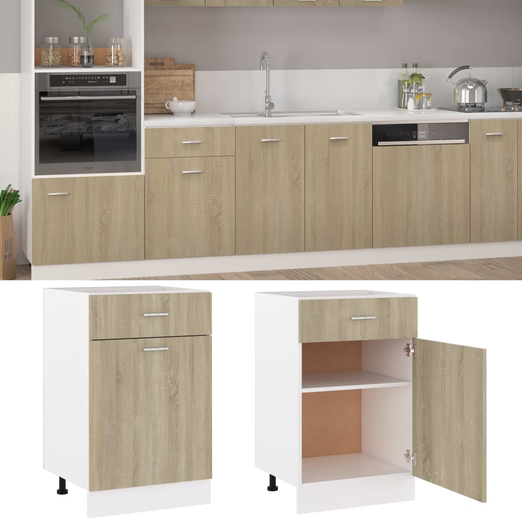 Ντουλάπι με Συρτάρια "Lyon" σε Χρώμα Sonoma Δρυς 50x46x81,5 εκ. από Τεχνητό Ξύλο