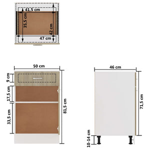 Ντουλάπι με Συρτάρια "Lyon" σε Χρώμα Sonoma Δρυς 50x46x81,5 εκ. από Τεχνητό Ξύλο