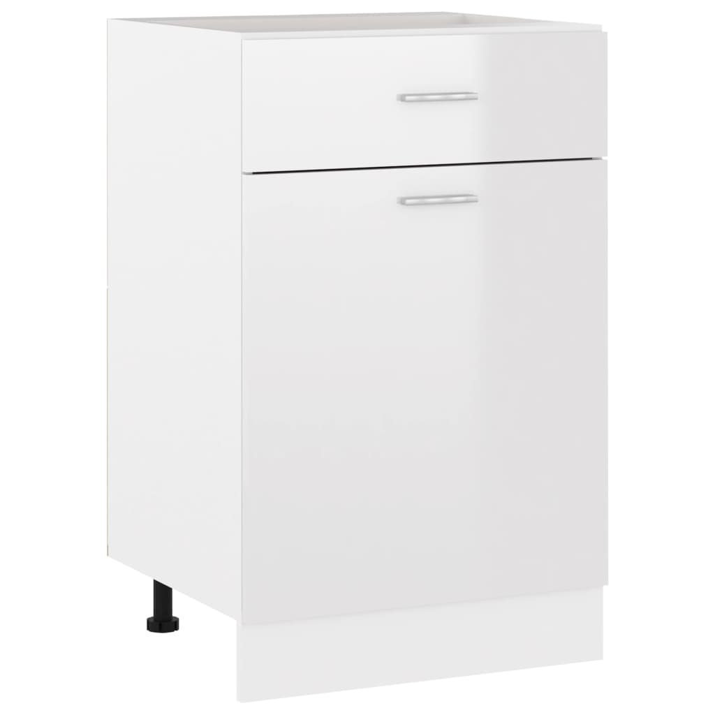 Ντουλάπι με Συρτάρι Lyon Γυαλιστερό Λευκό 50x46x81,5εκ.