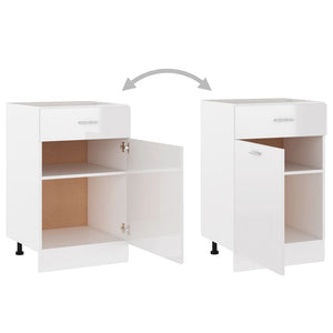 Ντουλάπι με Συρτάρι Lyon Γυαλιστερό Λευκό 50x46x81,5εκ.