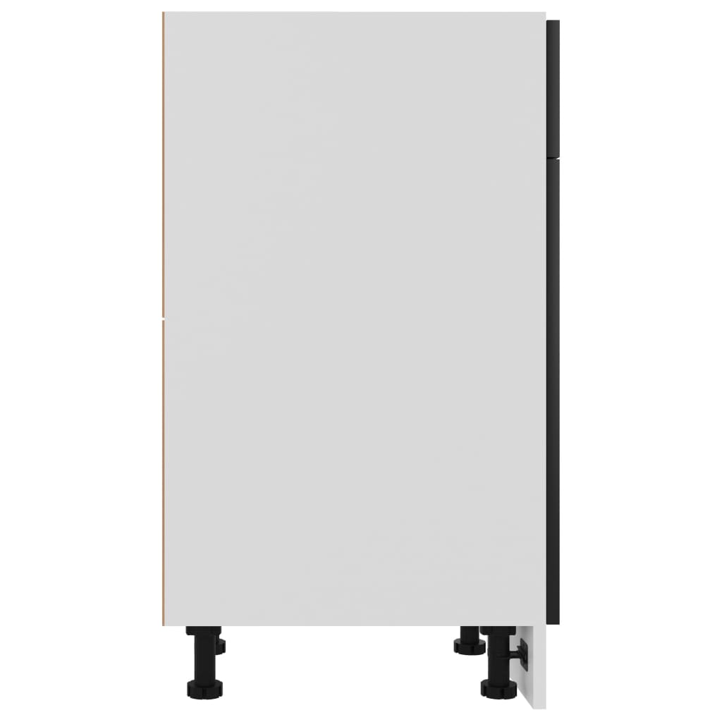 Ντουλάπι με Συρτάρι Lyon Γυαλιστερό Μαύρο 50x46x81,5εκ. - Pakobazaar