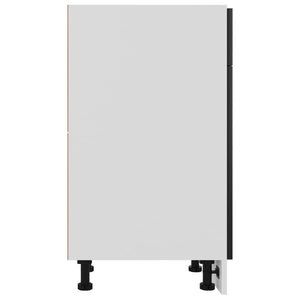 Ντουλάπι με Συρτάρι Lyon Γυαλιστερό Μαύρο 50x46x81,5εκ. - Pakobazaar