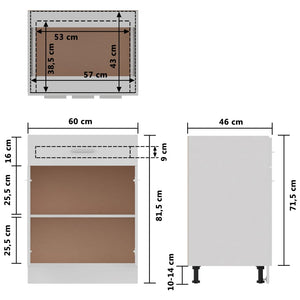 Ντουλάπι με Συρτάρια "Lyon" Λευκό 60x46x81,5 εκ. από Τεχνητό Ξύλο