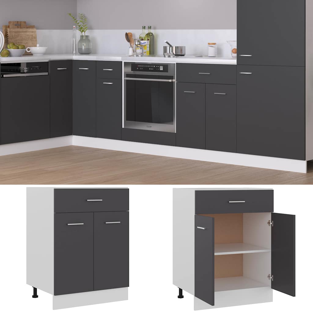 Ντουλάπι με Συρτάρι Lyon Γκρι 60x46x81,5 εκ. Μοριοσανίδα
