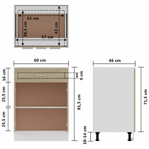 Ντουλάπι με Συρτάρι Sonoma Δρυς 60x46x81,5 εκ. Επεξ. Ξύλο