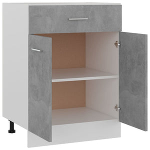 Ντουλάπι με Συρτάρι Γκρι Σκυροδέματος 60x46x81,5 εκ Επεξ. Ξύλο