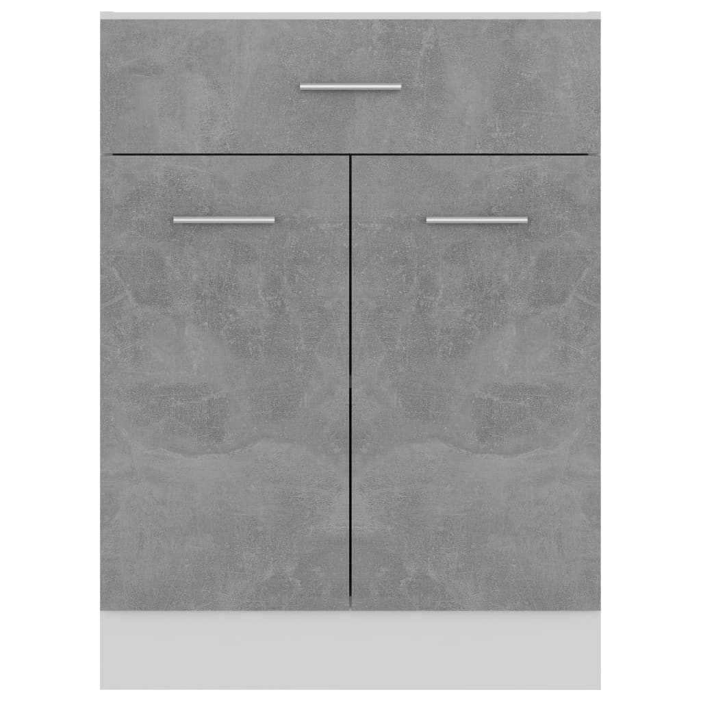 Ντουλάπι με Συρτάρι Γκρι Σκυροδέματος 60x46x81,5 εκ Επεξ. Ξύλο