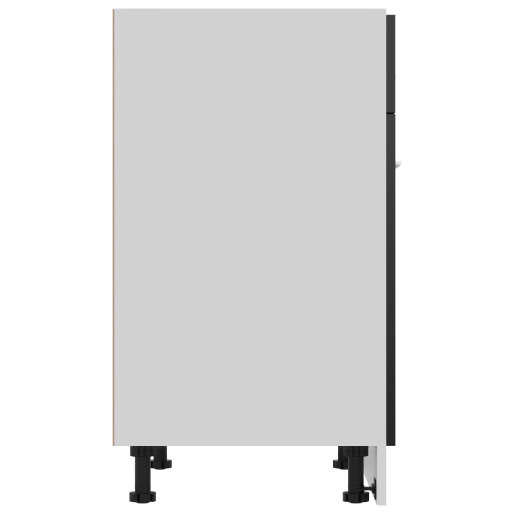 Ντουλάπι με Συρτάρι Lyon Γυαλιστερό Μαύρο 60x46x81,5εκ.