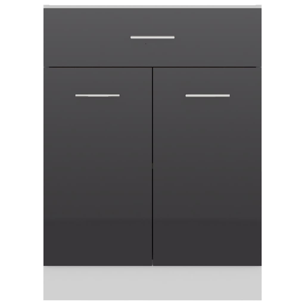 Ντουλάπι με Συρτάρι Lyon Γυαλιστερό Γκρι 60x46x81,5εκ.