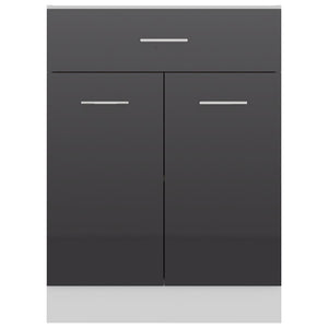 Ντουλάπι με Συρτάρι Lyon Γυαλιστερό Γκρι 60x46x81,5εκ.