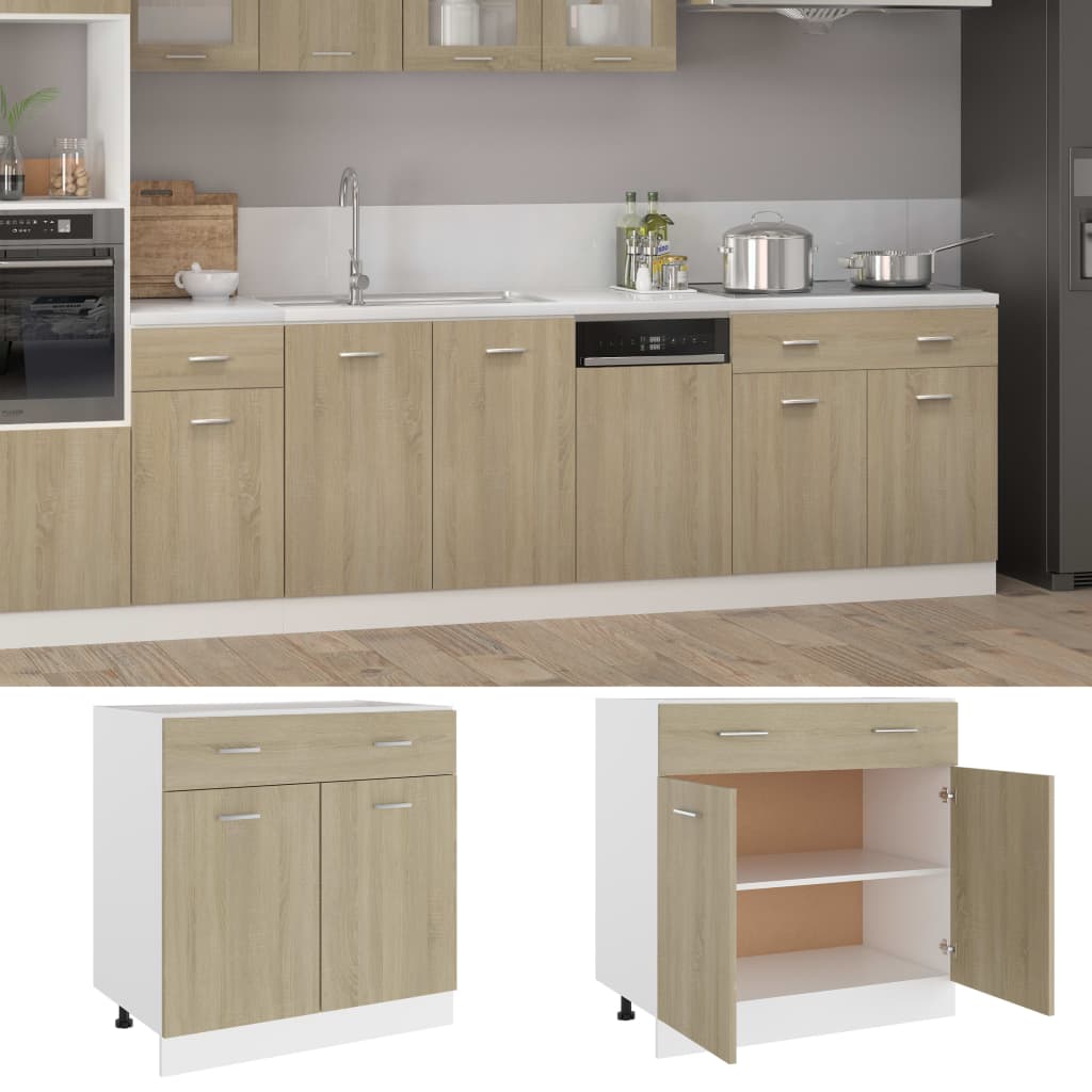 Ντουλάπι με Συρτάρι Sonoma Δρυς 80x46x81,5 εκ. Επεξ. Ξύλο