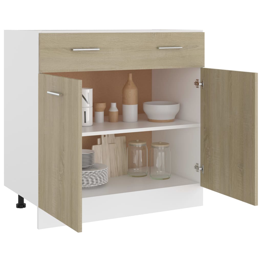 Ντουλάπι με Συρτάρι Sonoma Δρυς 80x46x81,5 εκ. Επεξ. Ξύλο
