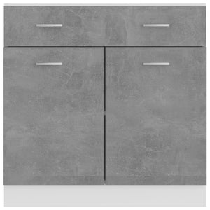 Ντουλάπι Νεροχύτη Γκρι Σκυροδέματος 80x46x81,5 εκ. Επεξ. Ξύλο