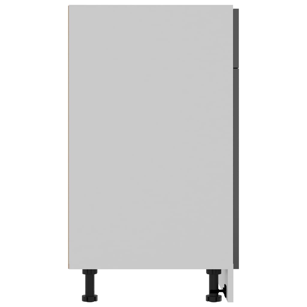 Ντουλάπι με Συρτάρι Lyon Γυαλιστερό Μαύρο 80x46x81,5εκ. - Pakobazaar