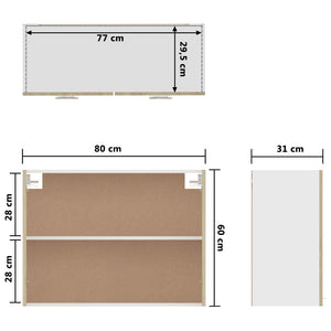 Ντουλάπι Κρεμαστό Sonoma Δρυς 80 x 31 x 60 εκ. από Επεξ. Ξύλο