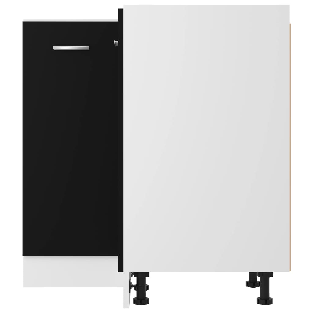 Γωνιακό Ντουλάπι "Lyon" Μαύρο 75,5x75,5x81,5 εκ. από Τεχνητό Ξύλο