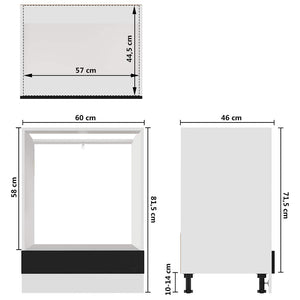 Ντουλάπι Φούρνου "Riga" Μαύρο 60x46x81,5 εκ. από Τεχνητό Ξύλο