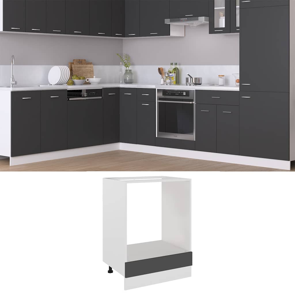 Ντουλάπι για Φούρνο Lyon Γκρι 60x46x81,5 εκ. Μοριοσανίδα