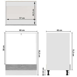 Ντουλάπι Φούρνου "Riga" Γκρι Σκυρόδεμα 60x46x81,5 εκ. από Τεχνητό Ξύλο