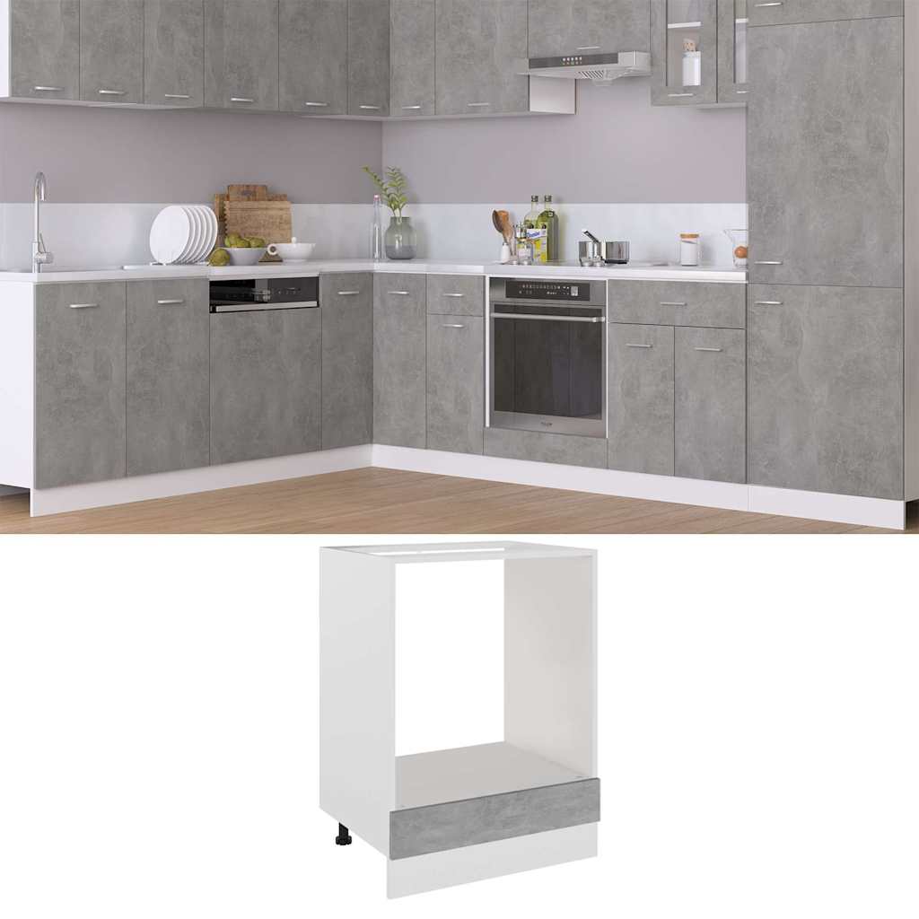 Ντουλάπι Φούρνου "Riga" Γκρι Σκυρόδεμα 60x46x81,5 εκ. από Τεχνητό Ξύλο