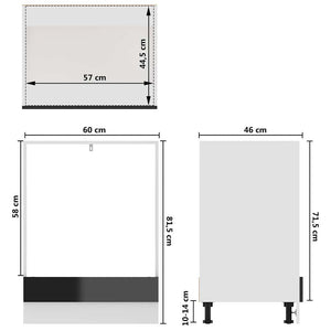 Ντουλάπι για Φούρνο Lyon Γυαλιστερό Μαύρο 60x46x81,5εκ.