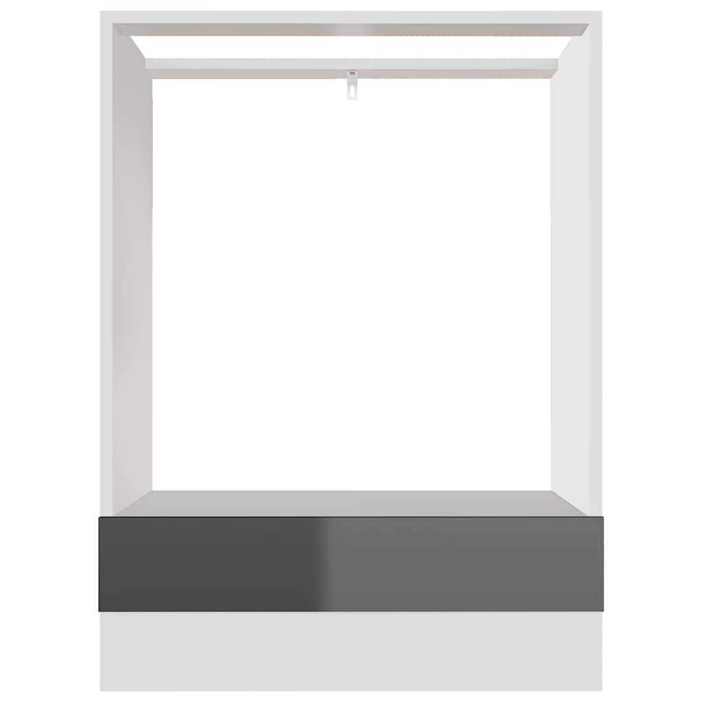 Ντουλάπι για Φούρνο Lyon Γυαλιστερό Γκρι 60x46x81,5εκ.