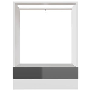 Ντουλάπι για Φούρνο Lyon Γυαλιστερό Γκρι 60x46x81,5εκ.