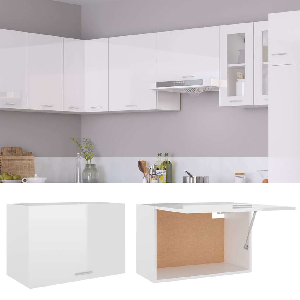 Ντουλάπι Κρεμαστό Lyon Γυαλιστερό Λευκό 60x31x40εκ. από