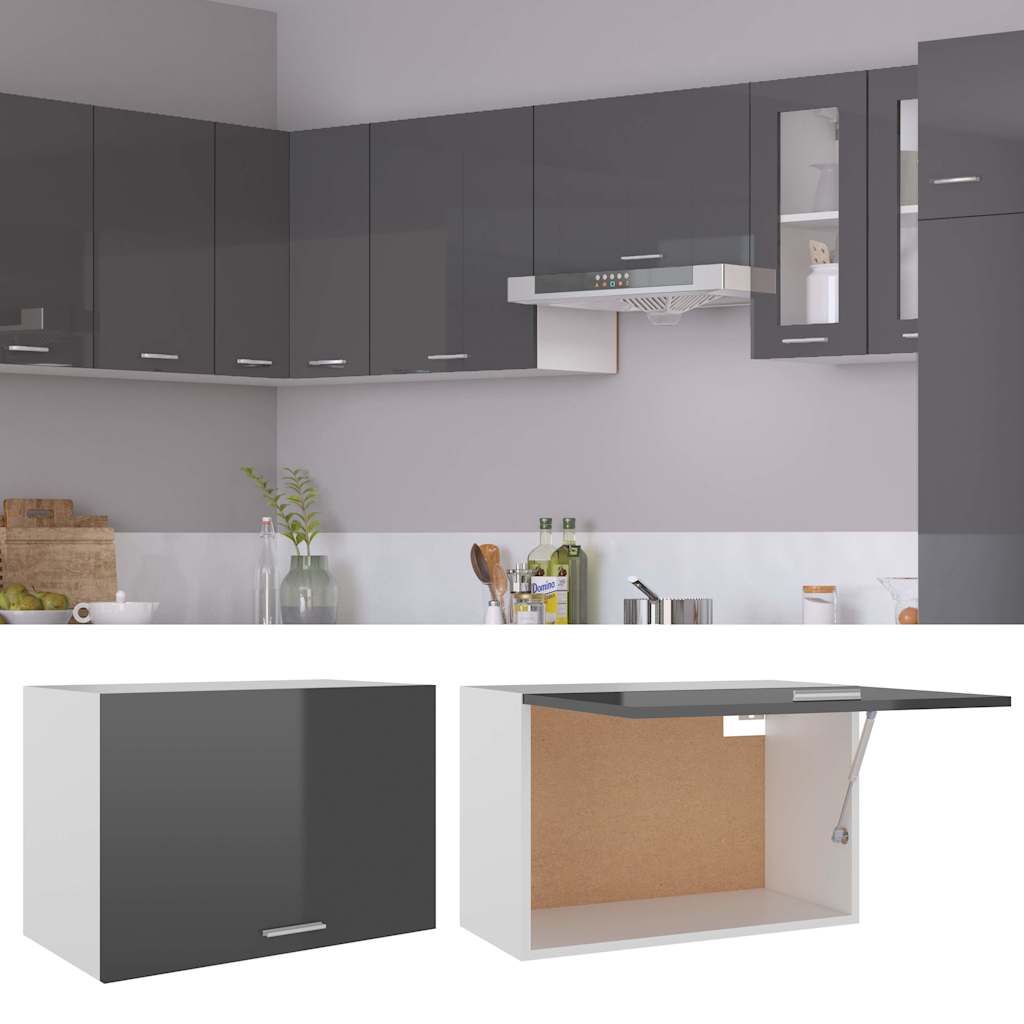 Ντουλάπι Κρεμαστό Lyon Γυαλιστερό Γκρι 60x31x40εκ. από