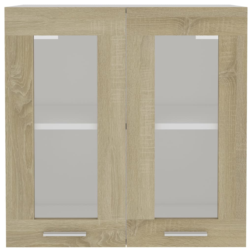 Κρεμαστό Γυάλινο Ντουλάπι "Lyon" Ξύλο Sonoma Δρυς 60x31x60 εκ. από Τεχνητό Ξύλο