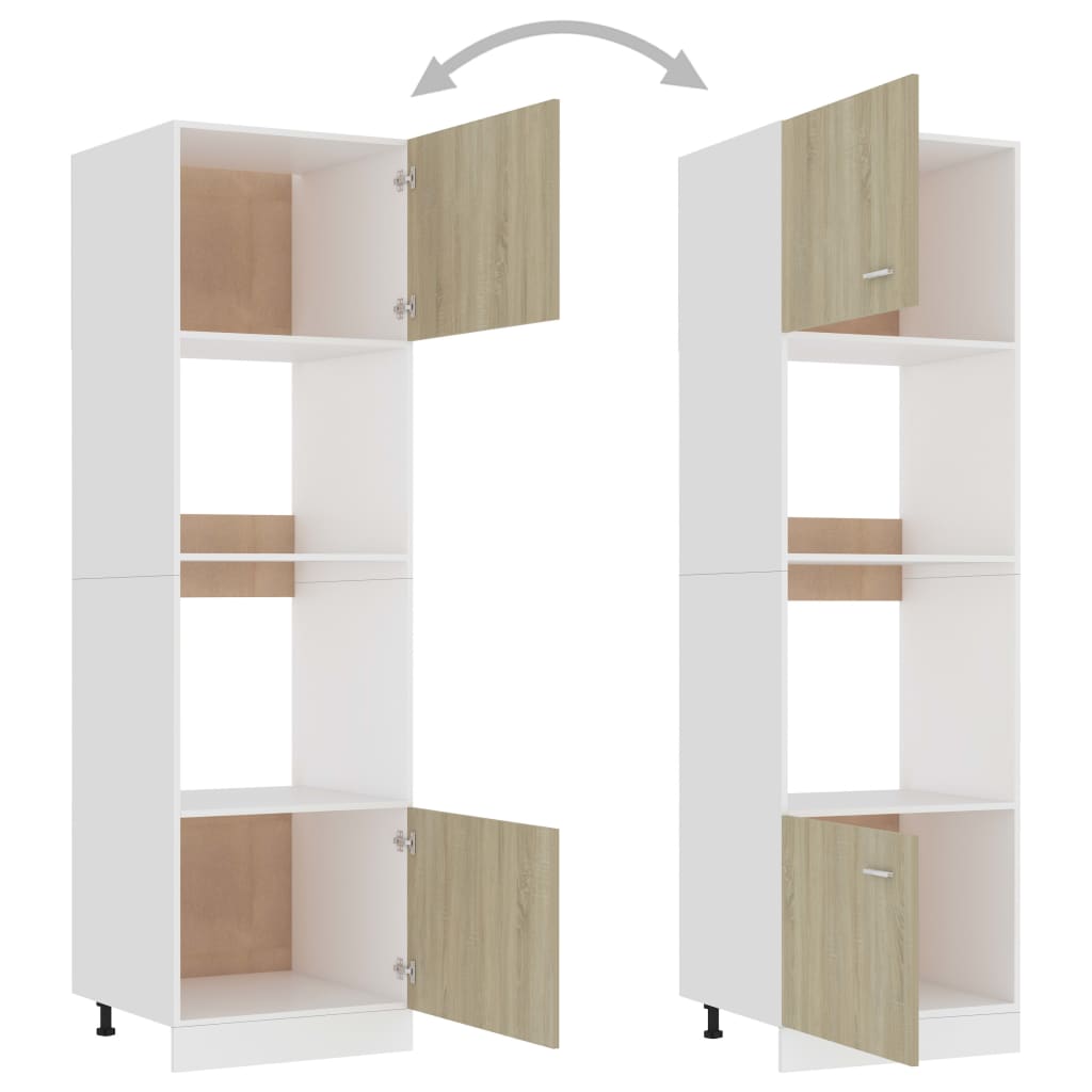 Ντουλάπι Φούρνου Μικροκυμάτων Sonoma Δρυς 60x57x207εκ Επεξ Ξύλο