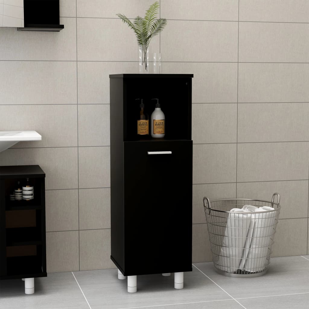Στήλη Μπάνιου Μαύρη 30 x 30 x 95 εκ. από Επεξ. Ξύλο - Pakobazaar