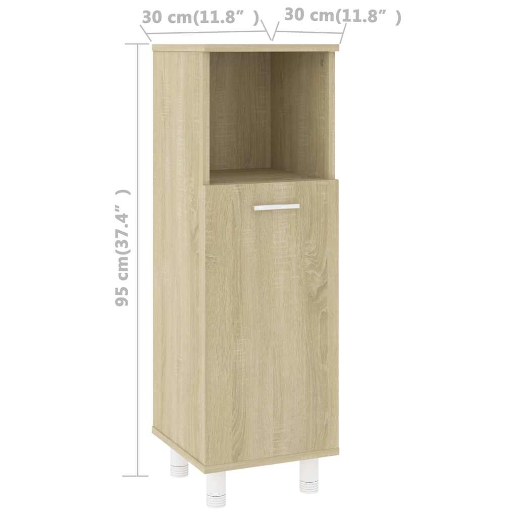 Στήλη Μπάνιου Sonoma Δρυς 30 x 30 x 95 εκ. από Επεξ. Ξύλο
