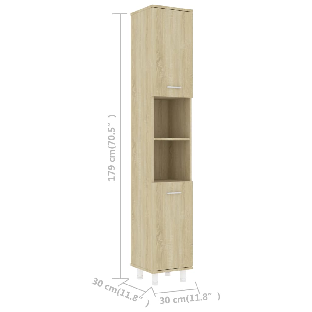 Στήλη Μπάνιου Sonoma Δρυς 30 x 30 x 179 εκ. από Επεξ. Ξύλο - Pakobazaar