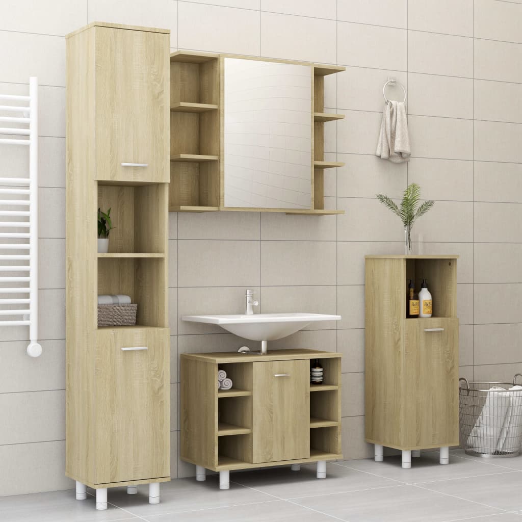 Στήλη Μπάνιου Sonoma Δρυς 30 x 30 x 179 εκ. από Επεξ. Ξύλο - Pakobazaar