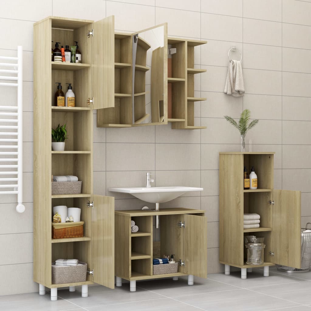 Στήλη Μπάνιου Sonoma Δρυς 30 x 30 x 179 εκ. από Επεξ. Ξύλο - Pakobazaar