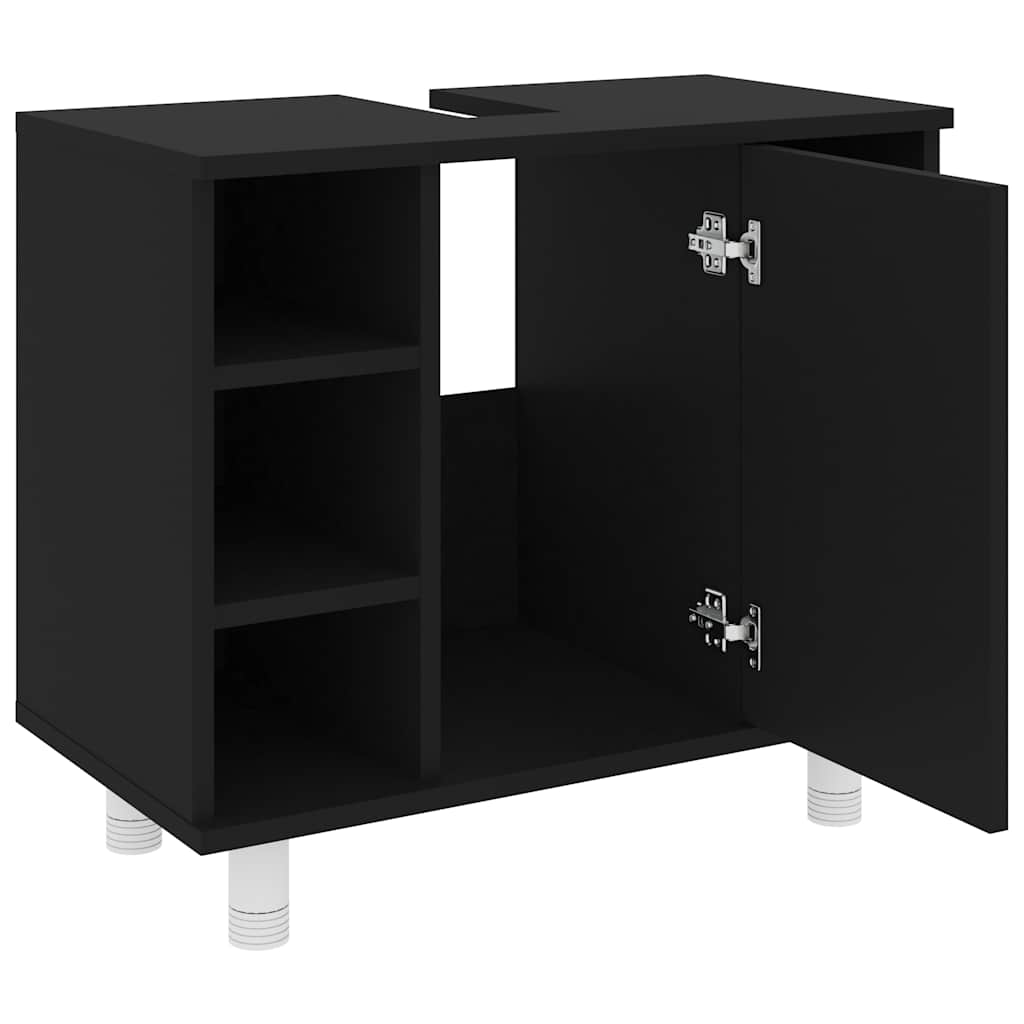 Ντουλάπι Νιπτήρα Μαύρο 60 x 32 x 53,5 εκ. Επεξ. Ξύλο