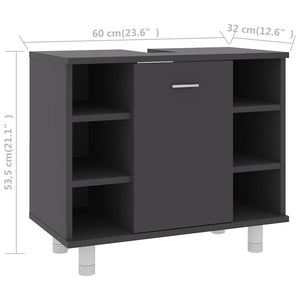 Ντουλάπι Νιπτήρα Γκρι 60 x 32 x 53,5 εκ. από Μοριοσανίδα