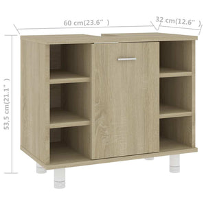 Ντουλάπι Νιπτήρα Sonoma Δρυς 60 x 32 x 53,5 εκ. από Επεξ. Ξύλο