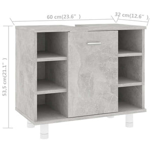 Ντουλάπι Νιπτήρα Γκρι Σκυροδέματος 60x32x53,5 εκ. Μοριοσανίδα